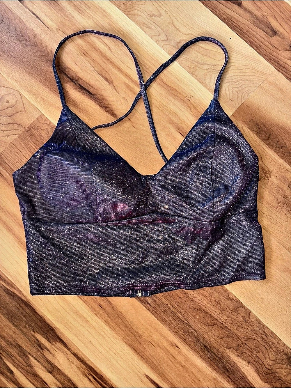 Windsor Glitter Bustier Camisole Crop Top
